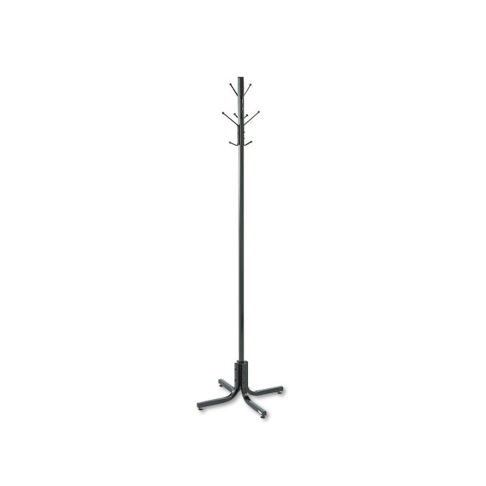Metal Costumer, Four Ball-Tipped Double-Hooks, 21w x 21d x 70h, Black. Picture 1
