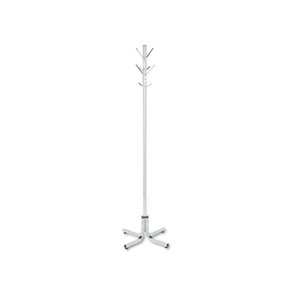 Metal Costumer, Four Ball-Tipped Double-Hooks, 21w x 21d x 70h, Chrome. Picture 1