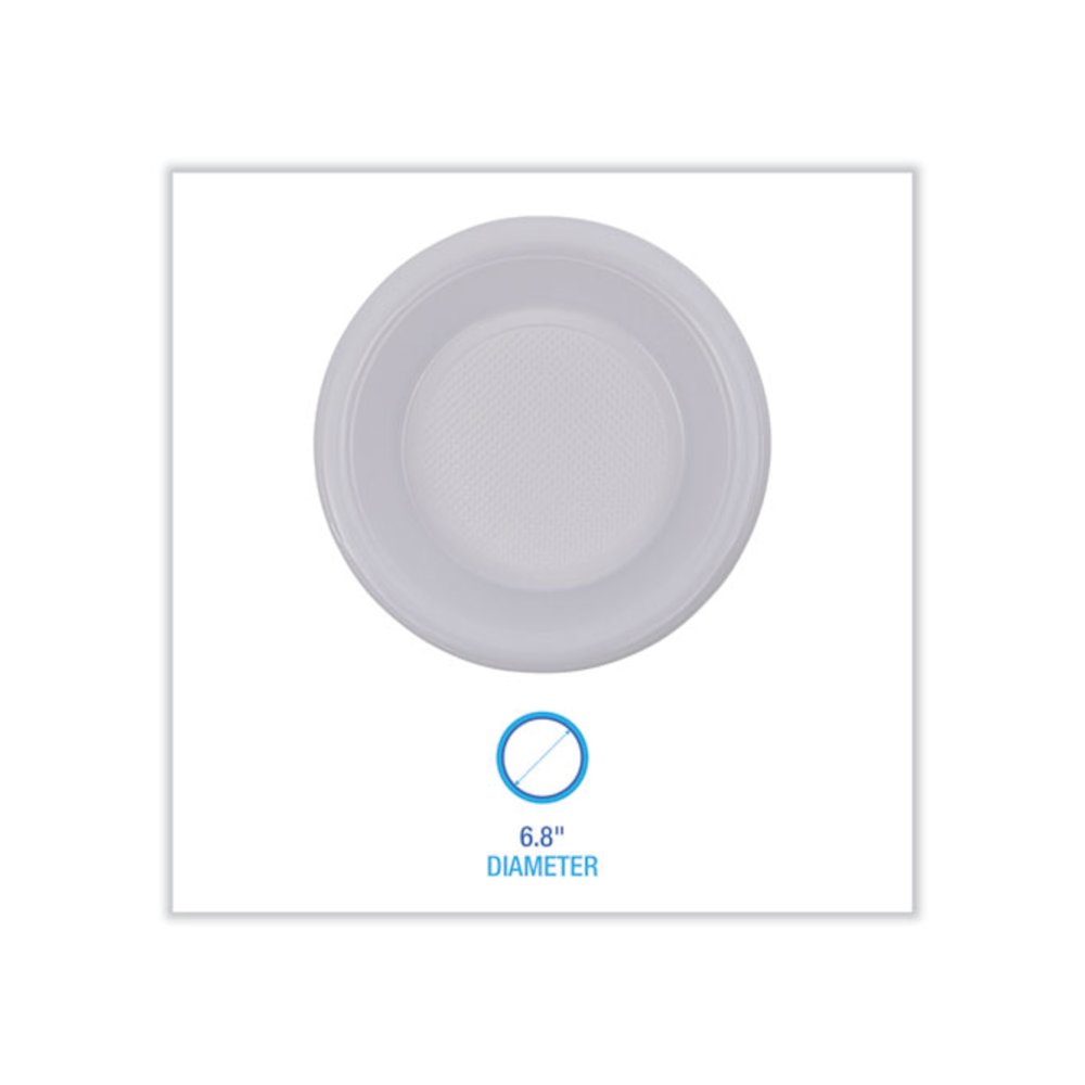 Hi-Impact Plastic Dinnerware, Bowl, 10 oz to 12 oz, White, 1,000/Carton. Picture 2