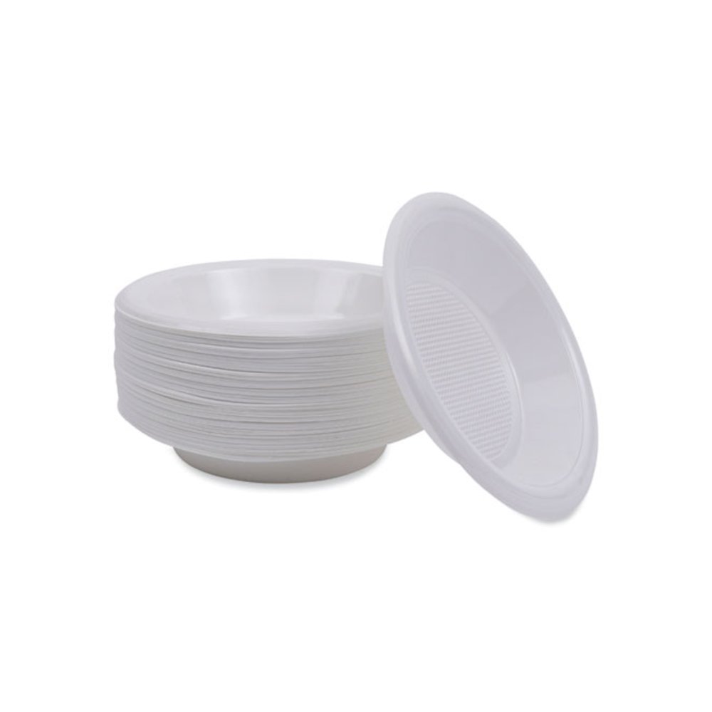 Hi-Impact Plastic Dinnerware, Bowl, 10 oz to 12 oz, White, 1,000/Carton. Picture 7