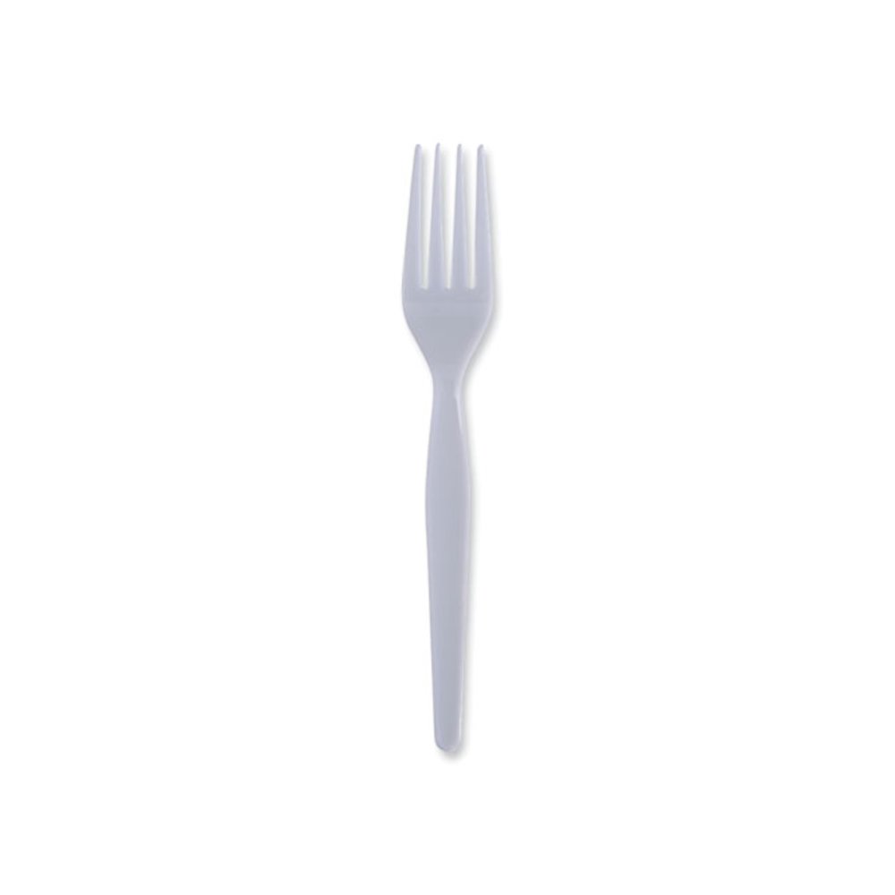 Heavyweight Polystyrene Cutlery, Fork, Plastic, White, 1,000/Carton. Picture 6