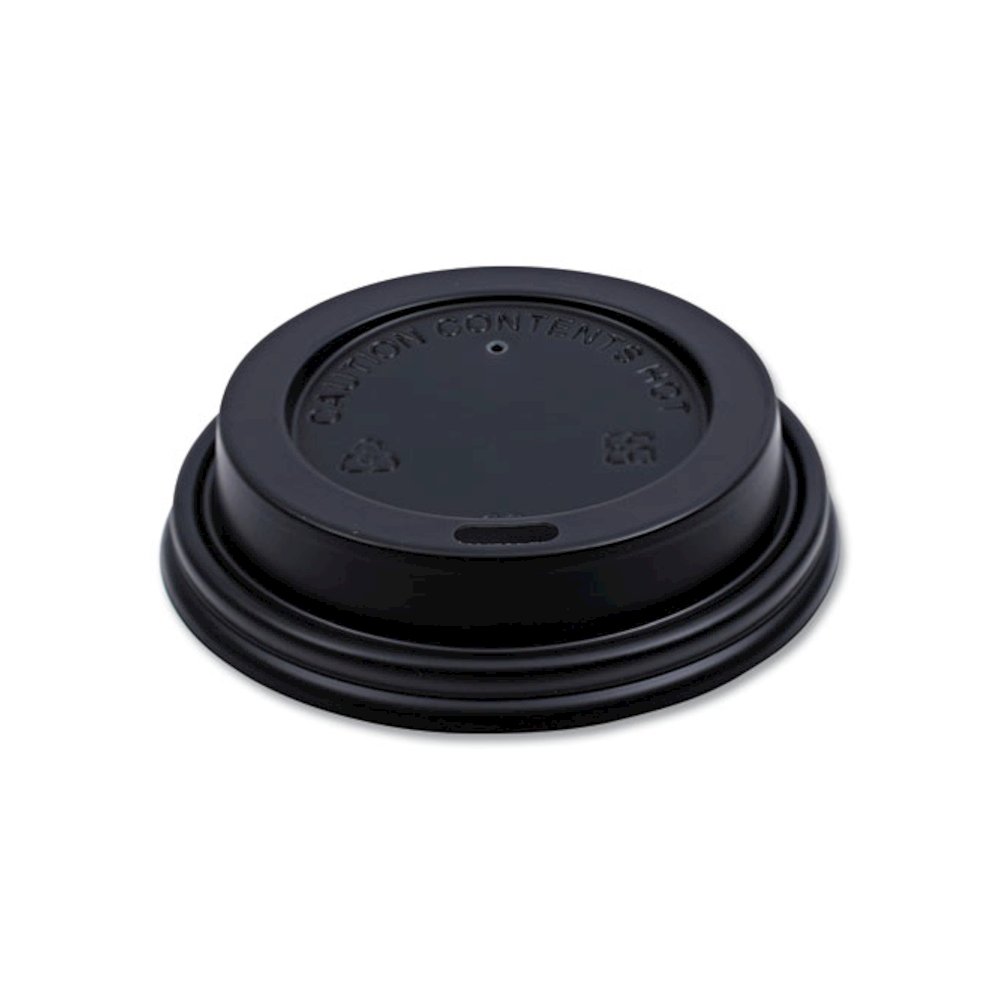 Hot Cup Lids, Fits 8 oz Hot Cup, Plastic, Black, 1,000/Carton. Picture 9