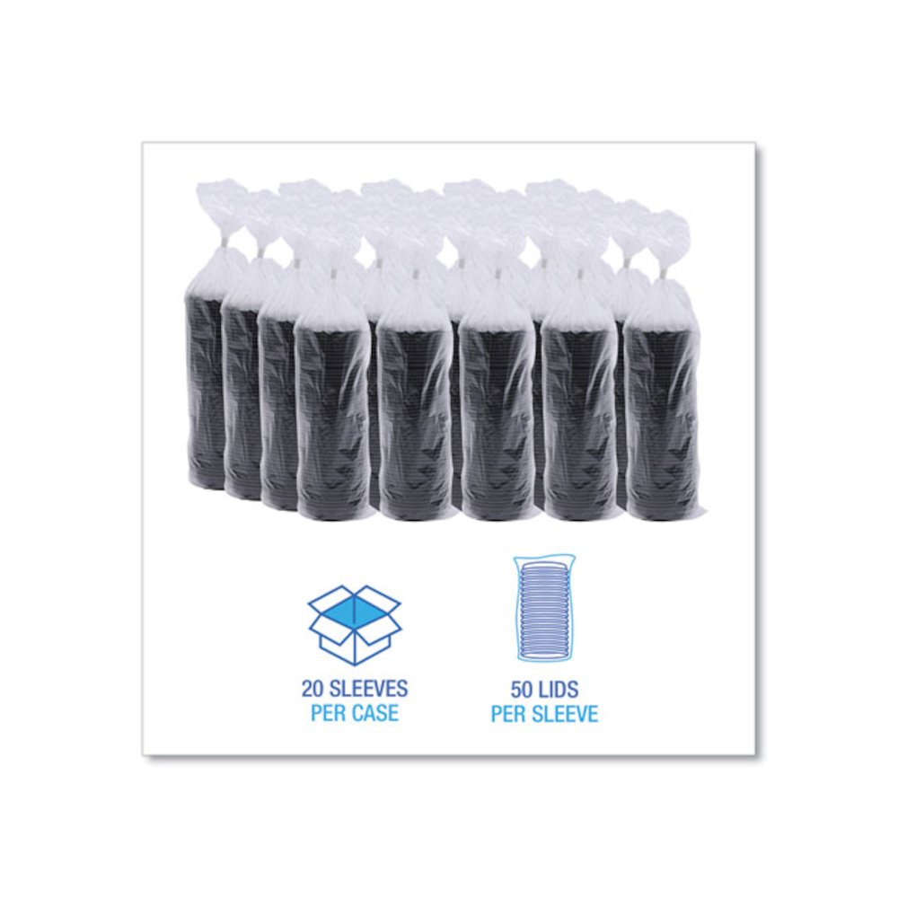 Hot Cup Lids, Fits 8 oz Hot Cup, Plastic, Black, 1,000/Carton. Picture 2