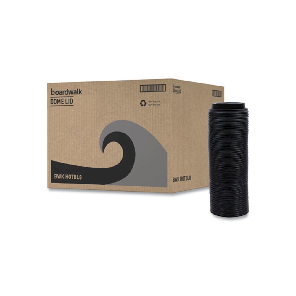 Hot Cup Lids, Fits 8 oz Hot Cup, Plastic, Black, 1,000/Carton. Picture 1