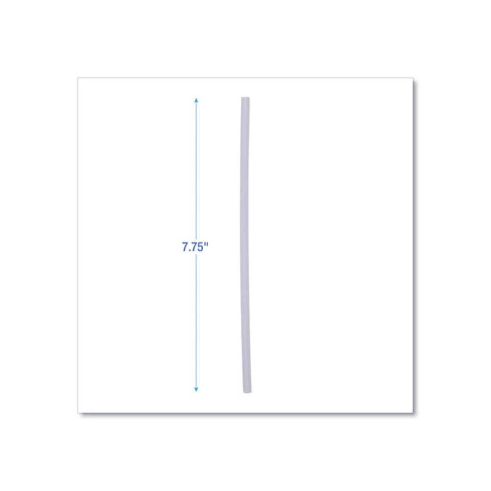 Jumbo Straws, Unwrapped, 7.75", Plastic, Translucent, 250/Pack, 50 Packs/Carton. Picture 3