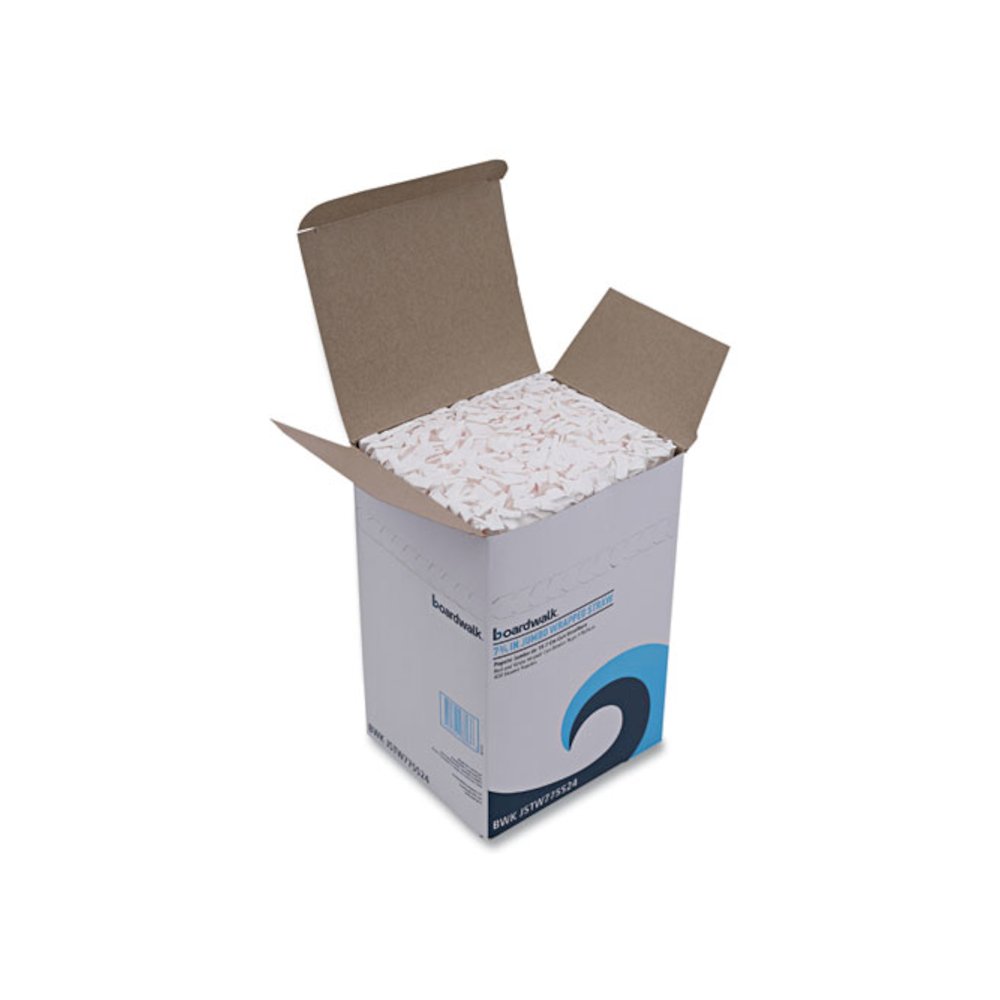 Wrapped Jumbo Straws, 7.75", Plastic, White/Red Stripe, 400/Pack, 25 Packs/Carton. Picture 1