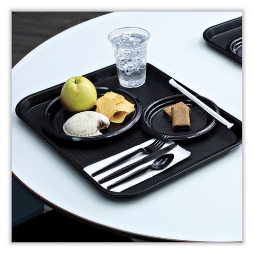 Heavyweight Wrapped Polystyrene Cutlery, Spoon, Plastic, Black, 1,000/Carton. Picture 4