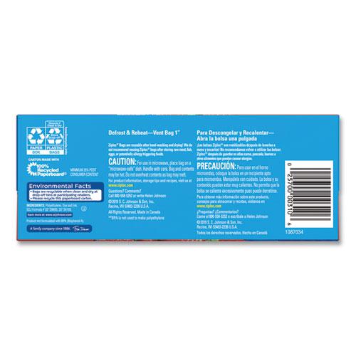 Double Zipper Storage Bags, Triple System Seal, Quart, 9.63" x 8.5", Clear, 9/Carton. Picture 6