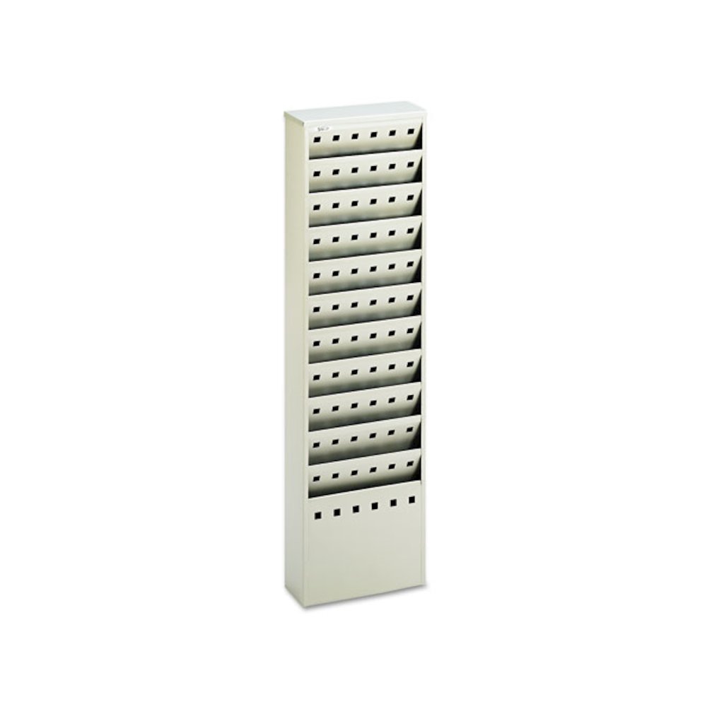Steel Magazine Rack, 11 Compartments, 10w x 4d x 36.25h, Gray. Picture 1