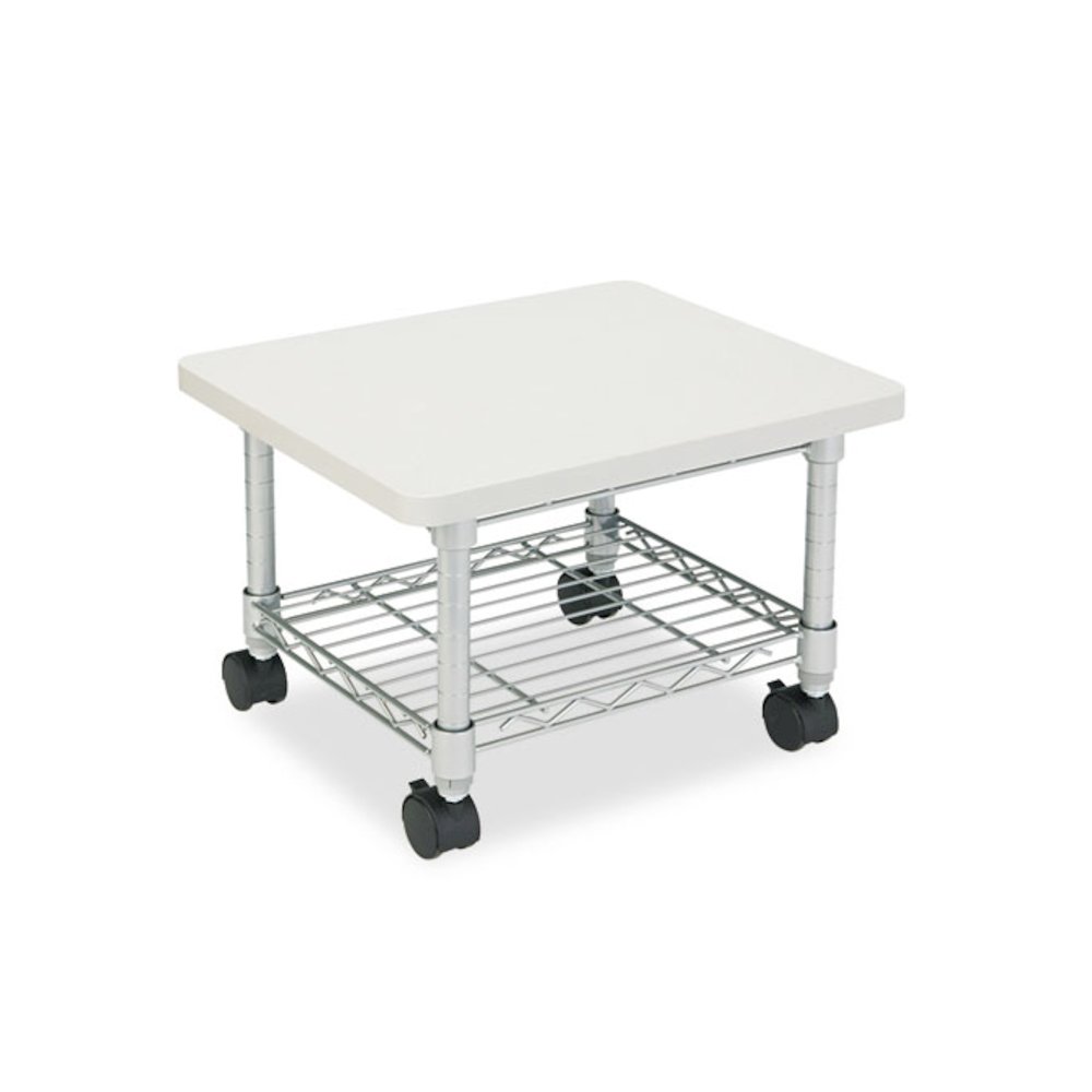 Underdesk Printer/Fax Stand, Engineered Wood, 2 Shelves, 19" x 16" x 13.5", Gray. Picture 1
