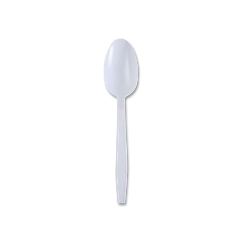 Heavyweight Wrapped Polypropylene Cutlery, Spoon, Plastic, White, 1,000/Carton. Picture 7