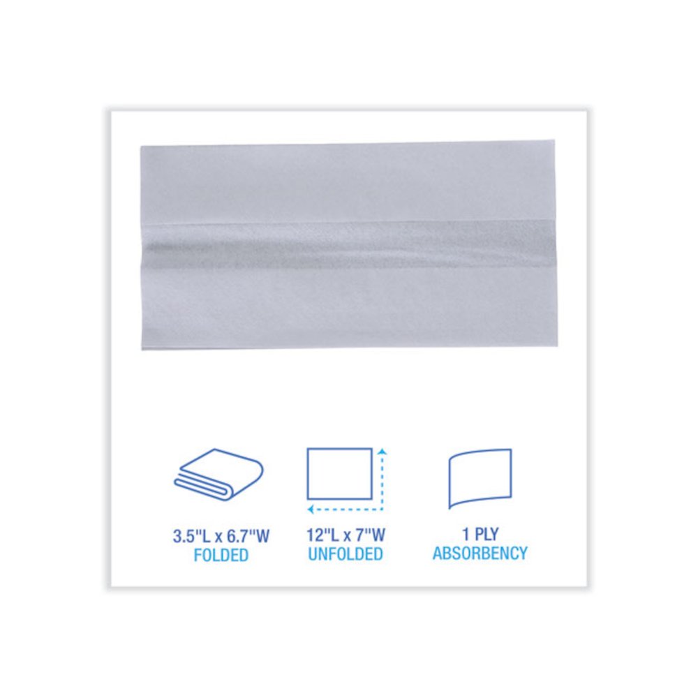 Tall Fold Dispenser Napkin, 12 x 7, White, 500/Pack, 20 Packs/Carton. Picture 2