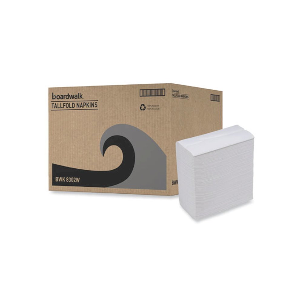 Tall Fold Dispenser Napkin, 12 x 7, White, 500/Pack, 20 Packs/Carton. Picture 9