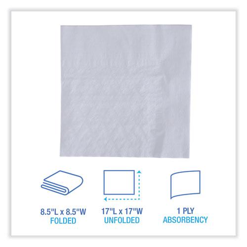 Dinner Napkin, 1-Ply, 17 x 17, White, 250/Pack, 12 Packs/Carton. Picture 2