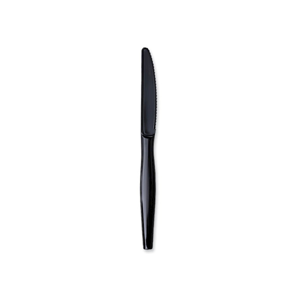 Heavyweight Wrapped Polystyrene Cutlery, Knife, Plastic, Black, 1,000/Carton. Picture 8