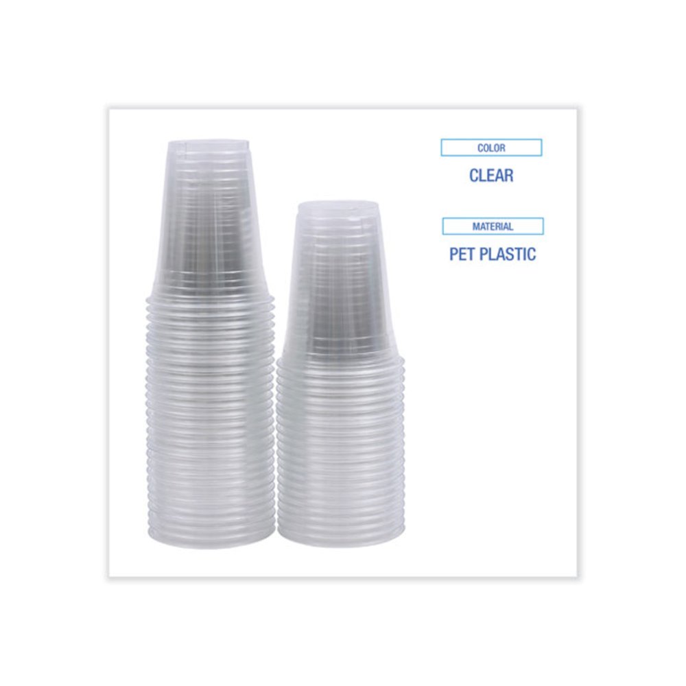Clear Plastic PET Cups, 16 oz, 50 Cups/Sleeve, 20 Sleeves/Carton. Picture 3