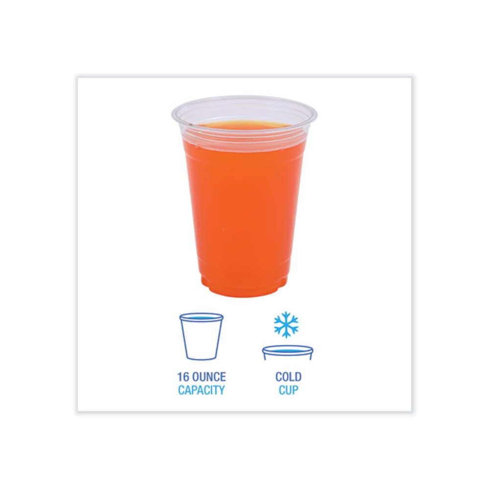 Clear Plastic PET Cups, 16 oz, 50 Cups/Sleeve, 20 Sleeves/Carton. Picture 4