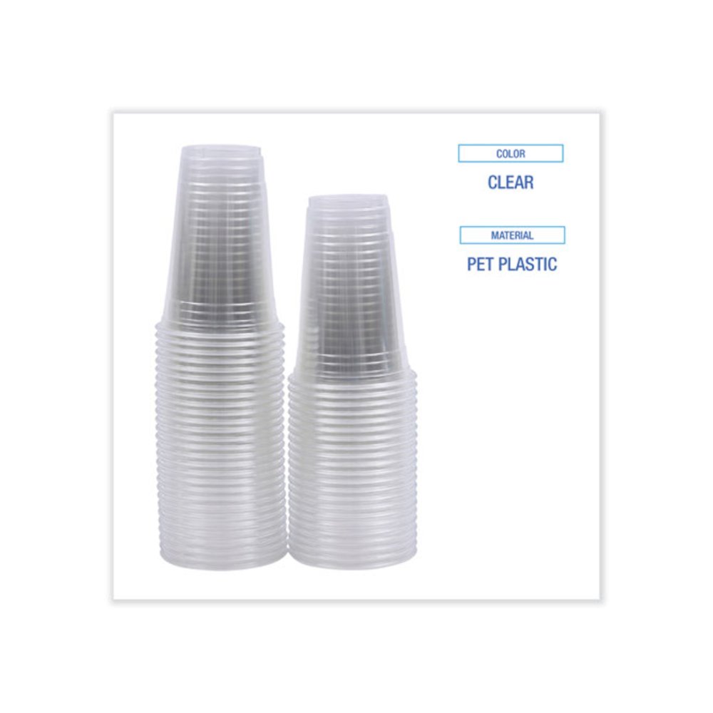 Clear Plastic PET Cups, 20 oz, 50/Sleeve, 20 Sleeves/Carton. Picture 3