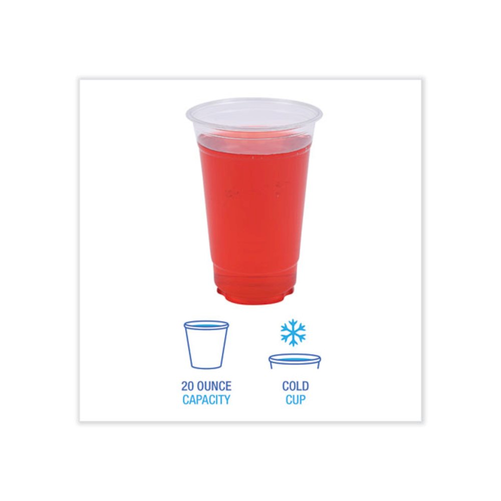 Clear Plastic PET Cups, 20 oz, 50/Sleeve, 20 Sleeves/Carton. Picture 4