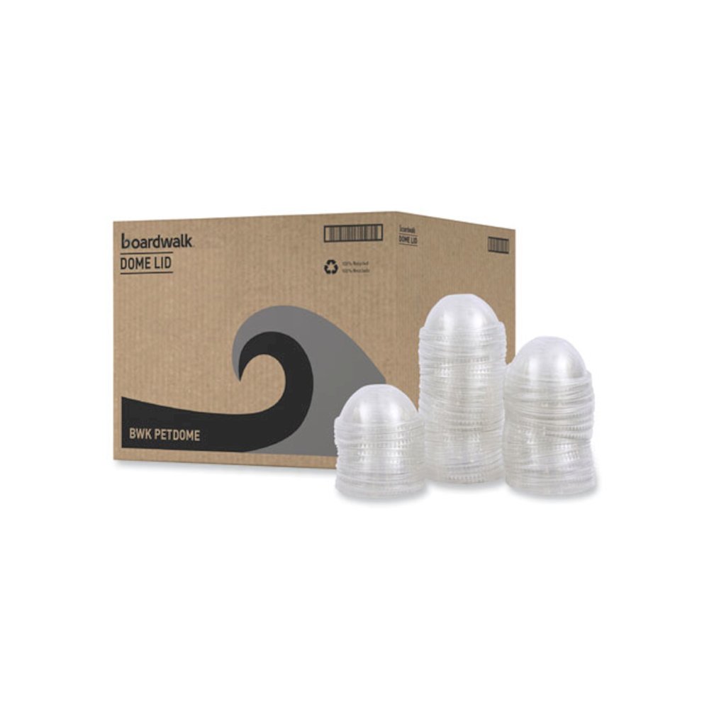 PET Cold Cup Dome Lids, Fits 14 oz to 24 oz Cold Cups, Plastic, Clear, 100/Sleeve, 10 Sleeves/Carton. Picture 1