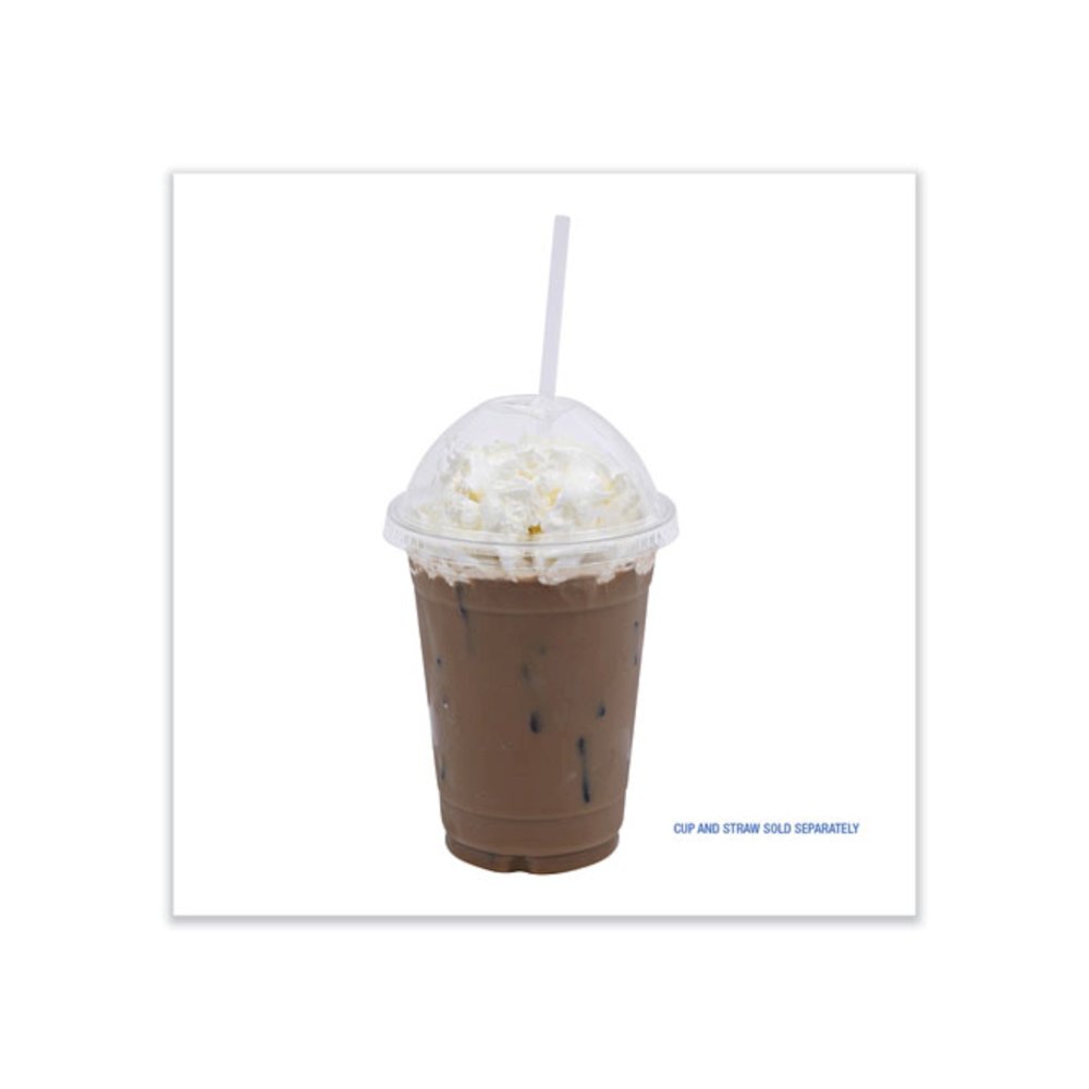 PET Cold Cup Dome Lids, Fits 14 oz to 24 oz Cold Cups, Plastic, Clear, 100/Sleeve, 10 Sleeves/Carton. Picture 11