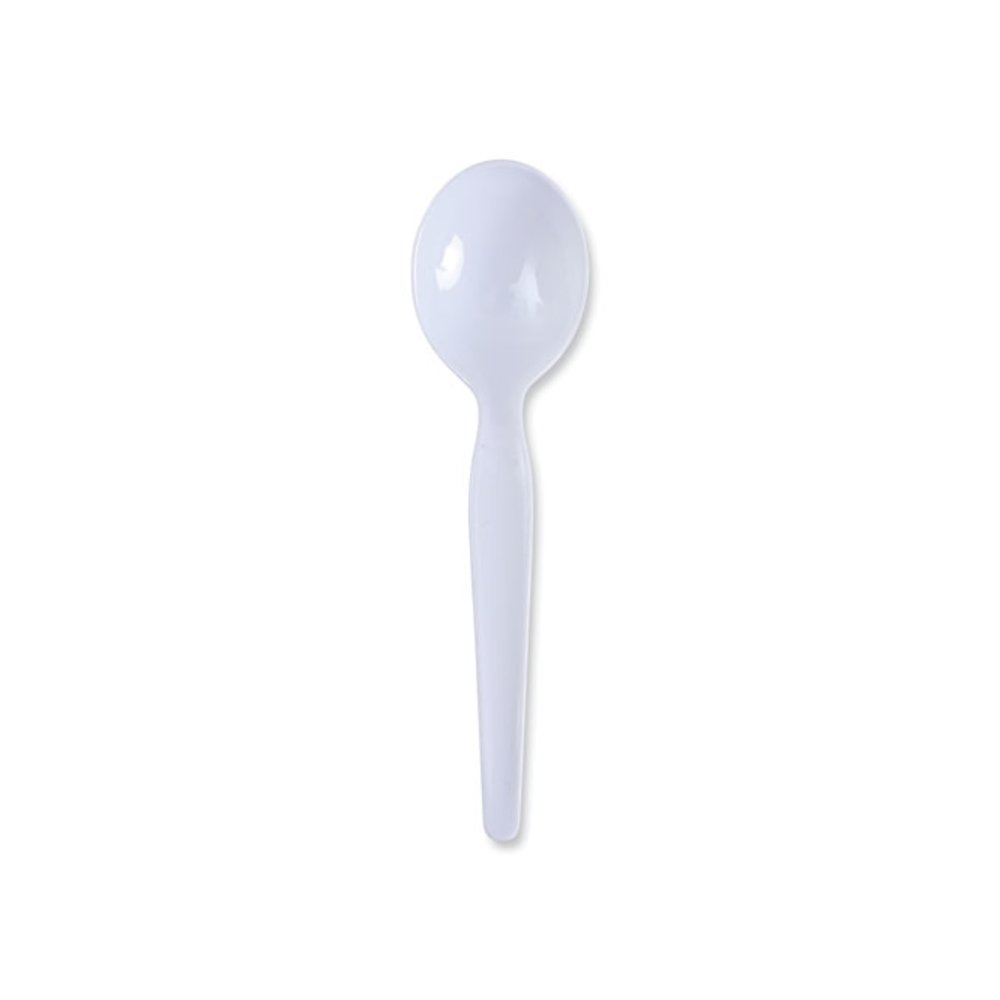 Heavyweight Polystyrene Cutlery, Soup Spoon, Plastic, White, 1,000/Carton. Picture 7