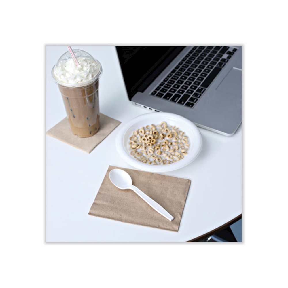 Heavyweight Polystyrene Cutlery, Soup Spoon, Plastic, White, 1,000/Carton. Picture 4