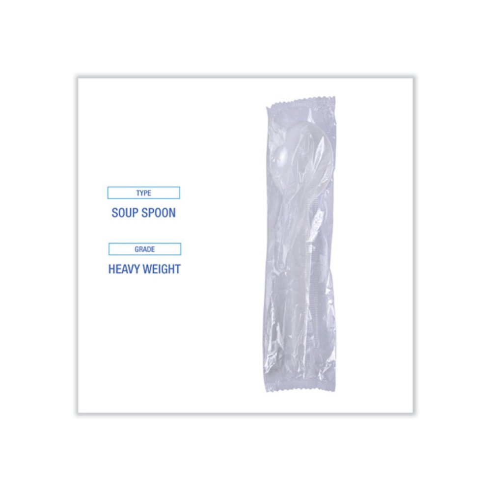 Heavyweight Polystyrene Cutlery, Soup Spoon, Plastic, White, 1,000/Carton. Picture 5