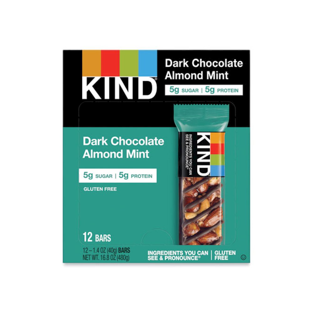 Nuts and Spices Bar, Dark Chocolate Almond Mint, 1.4 oz Bar, 12/Box. Picture 1
