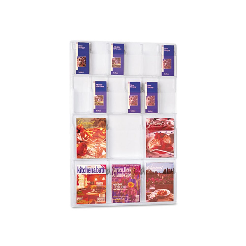 Reveal Clear Literature Displays, 18 Compartments, 30w x 2d x 45h, Clear. Picture 2