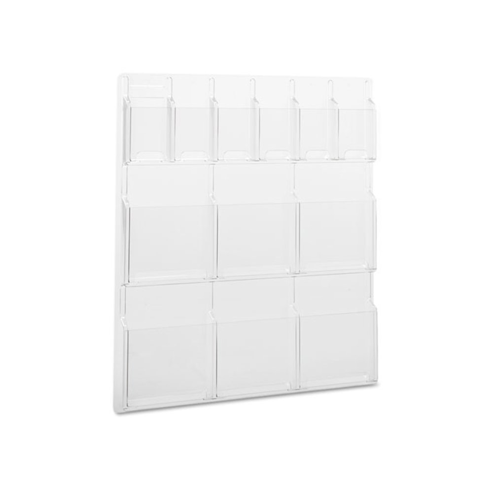 Reveal Clear Literature Displays, 12 Compartments, 30w x 2d x 34.75h, Clear. Picture 1