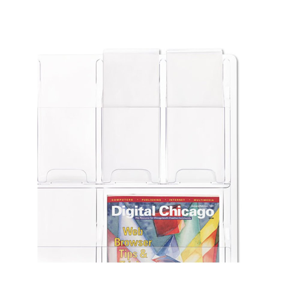 Reveal Clear Literature Displays, 12 Compartments, 30w x 2d x 34.75h, Clear. Picture 2