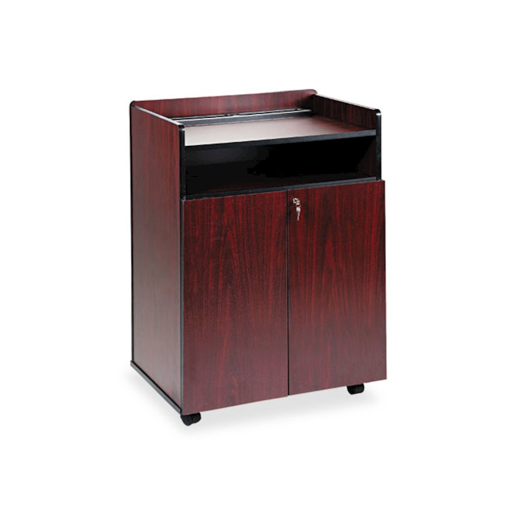 Executive Mobile Presentation Stand, 29.5 x 20.5 x 40.75, Mahogany. Picture 3