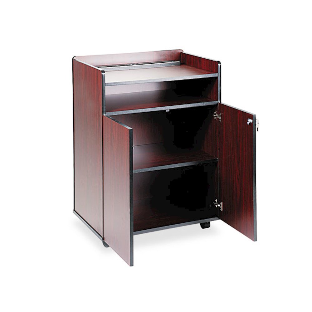 Executive Mobile Presentation Stand, 29.5 x 20.5 x 40.75, Mahogany. Picture 1