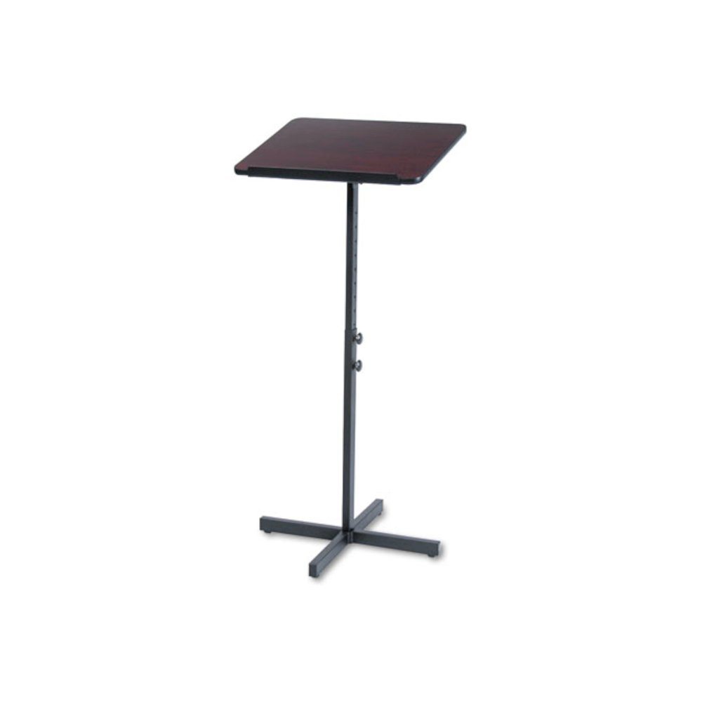 Adjustable Speaker Stand, 21 x 21 x 29.5 to 46, Mahogany/Black. Picture 2