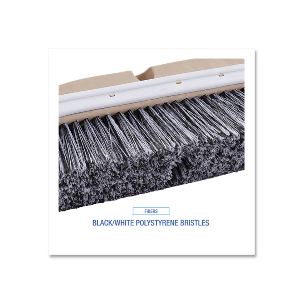 Polystyrene Vehicle Brush with Vinyl Bumper, Black/White Polystyrene Bristles, 10" Brush. Picture 4
