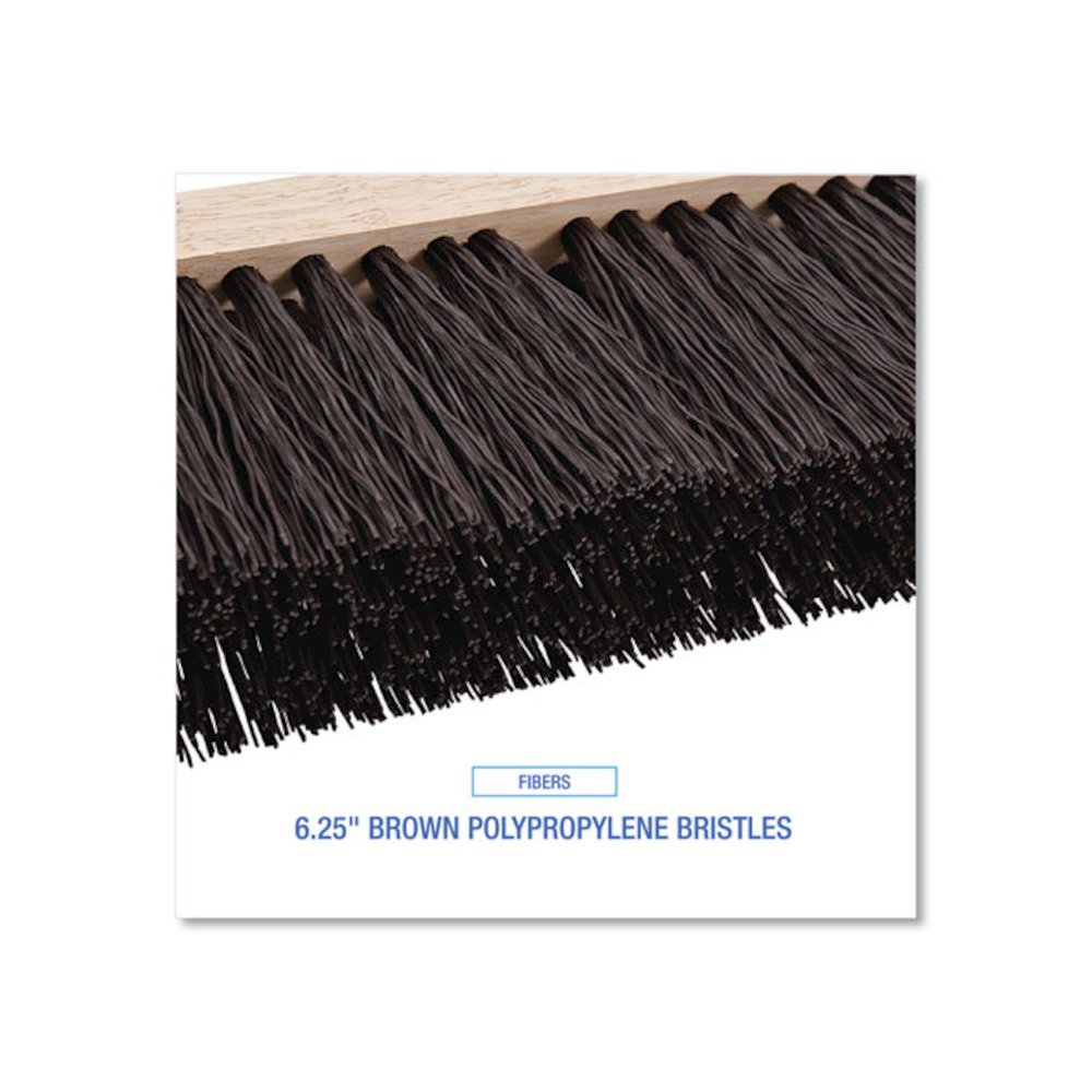 Street Broom Head, 6.25" Brown Polypropylene Bristles, 16" Brush. Picture 4