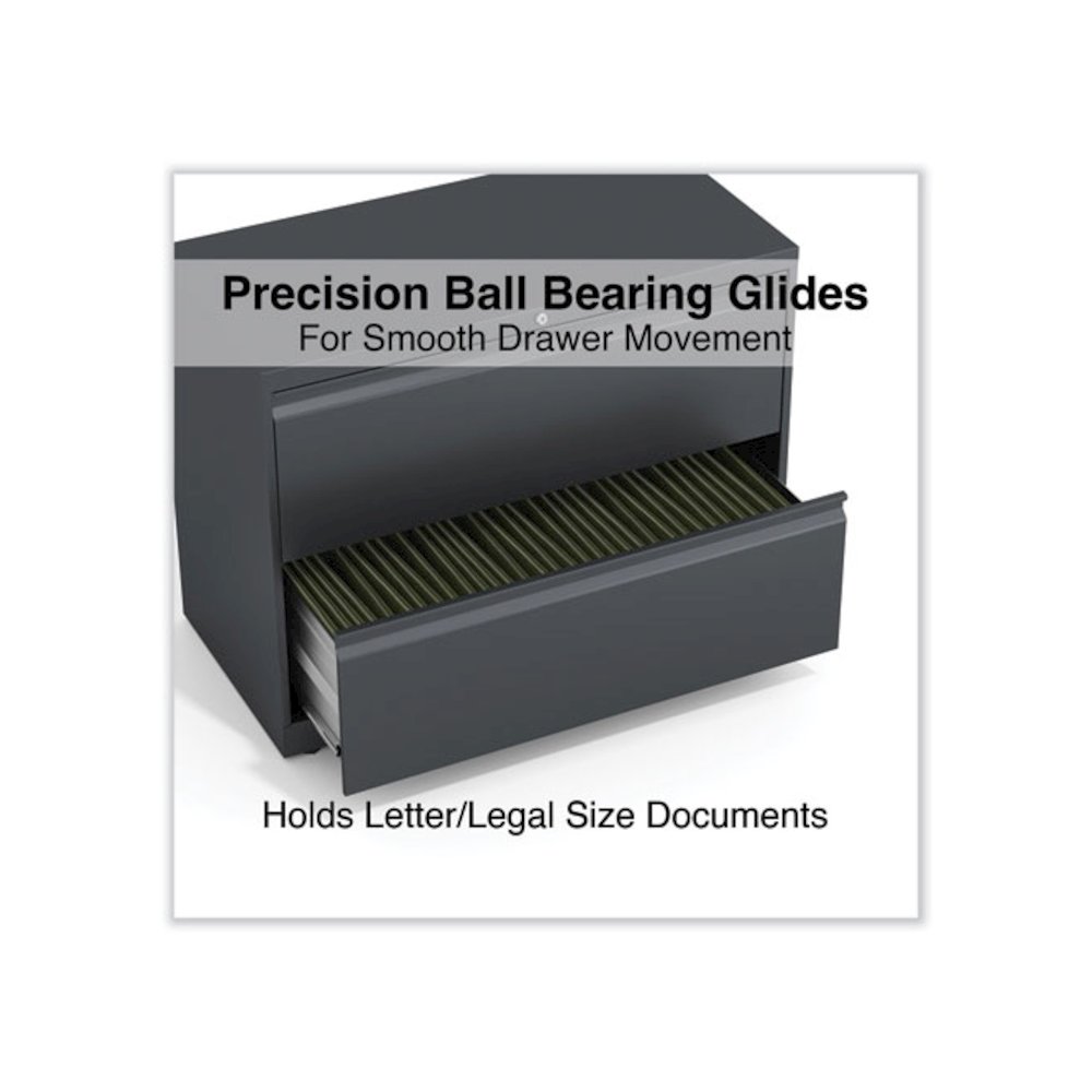 Lateral File, 2 Legal/Letter/A4/A5-Size File Drawers, Charcoal, 36" x 18.63" x 28". Picture 3