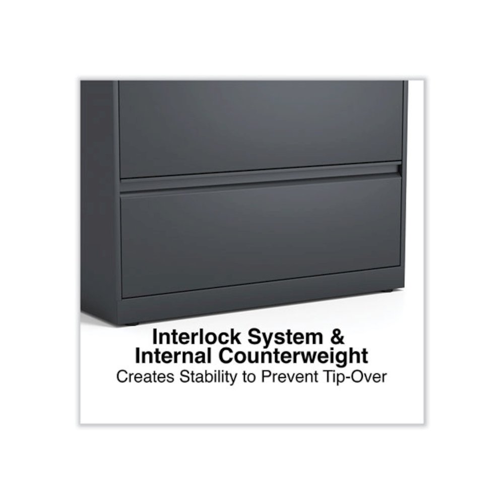 Lateral File, 2 Legal/Letter/A4/A5-Size File Drawers, Charcoal, 36" x 18.63" x 28". Picture 5