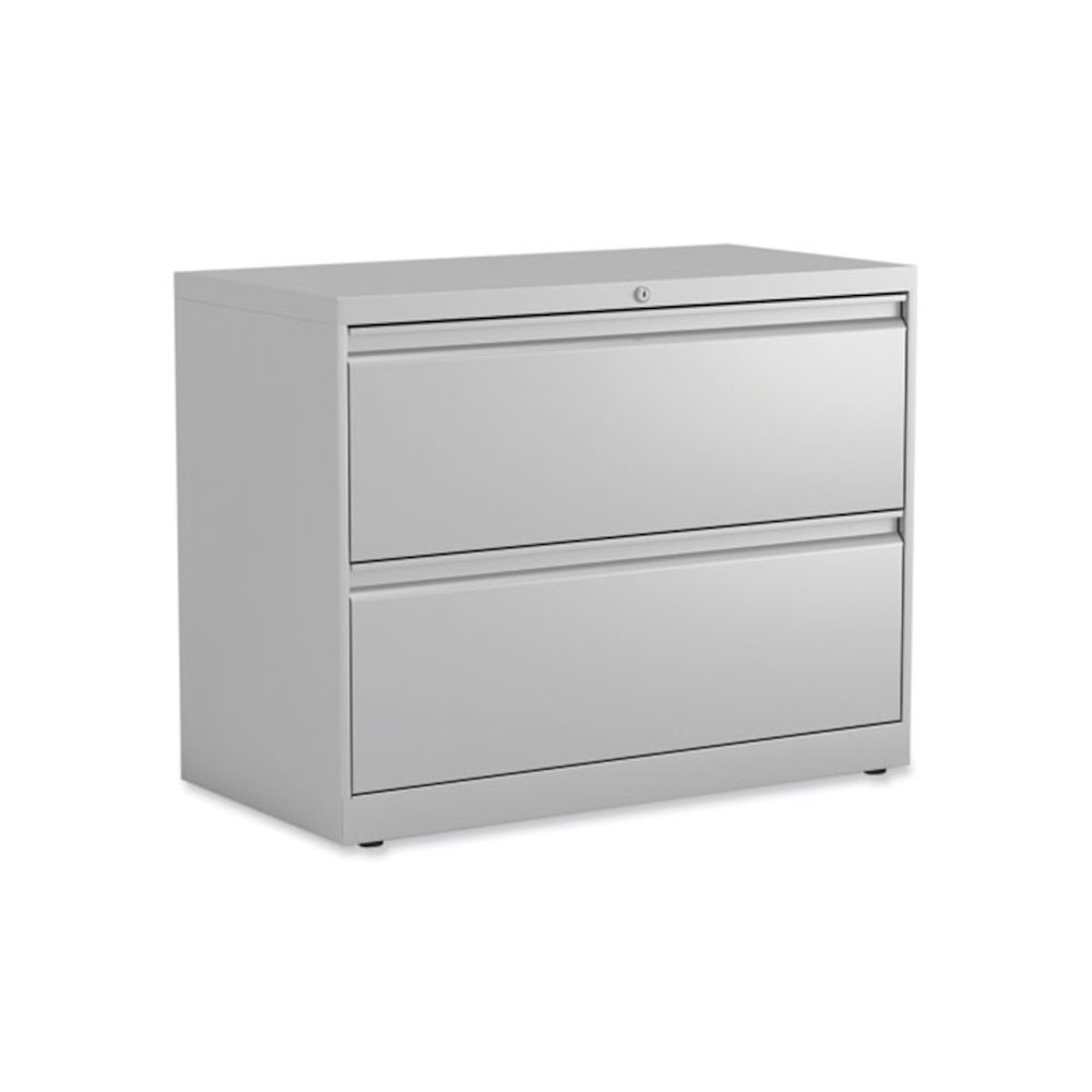 Lateral File, 2 Legal/Letter-Size File Drawers, Light Gray, 36" x 18.63" x 28". Picture 1
