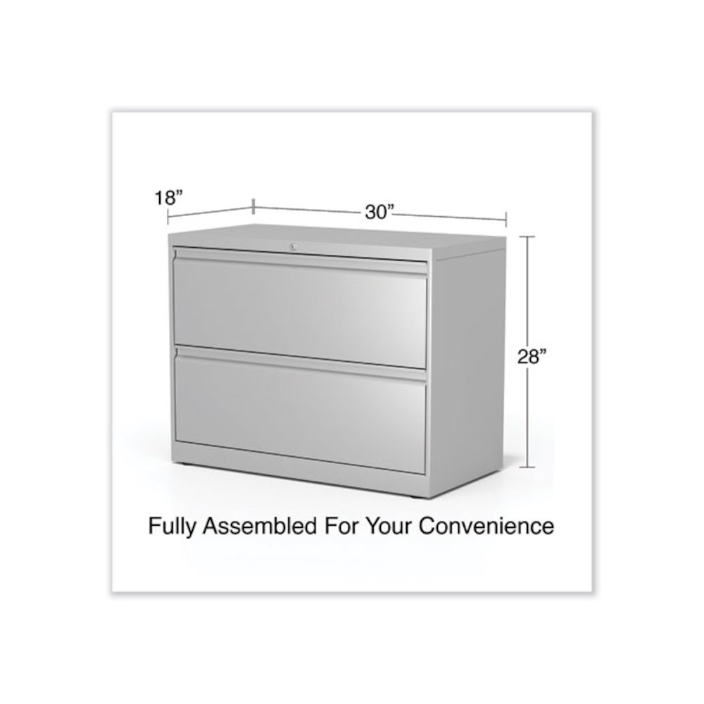 Lateral File, 2 Legal/Letter-Size File Drawers, Light Gray, 36" x 18.63" x 28". Picture 6