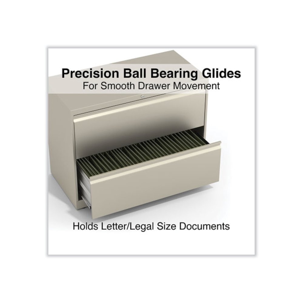Lateral File, 2 Legal/Letter-Size File Drawers, Putty, 36" x 18.63" x 28". Picture 3