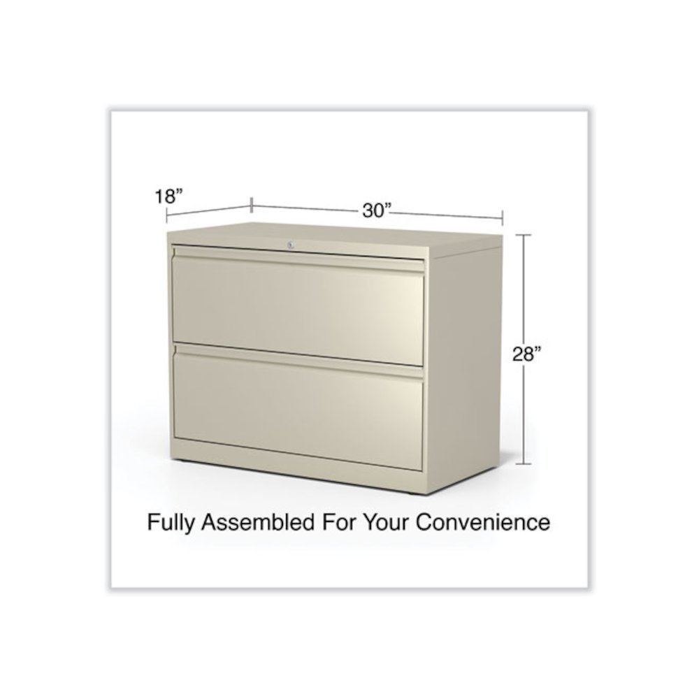 Lateral File, 2 Legal/Letter-Size File Drawers, Putty, 36" x 18.63" x 28". Picture 6