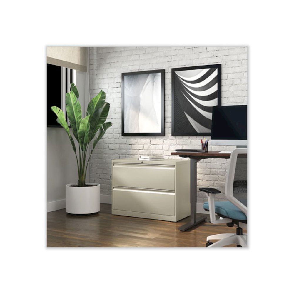 Lateral File, 2 Legal/Letter-Size File Drawers, Putty, 36" x 18.63" x 28". Picture 7