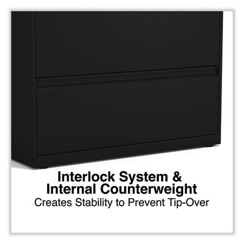 Lateral File, 3 Legal/Letter/A4/A5-Size File Drawers, Black, 36" x 18.63" x 40.25". Picture 4