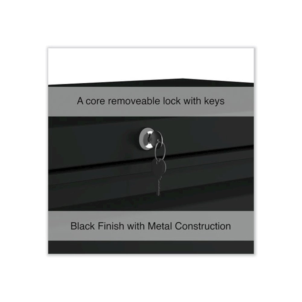 Lateral File, 4 Legal/Letter-Size File Drawers, Black, 36" x 18.63" x 52.5". Picture 4