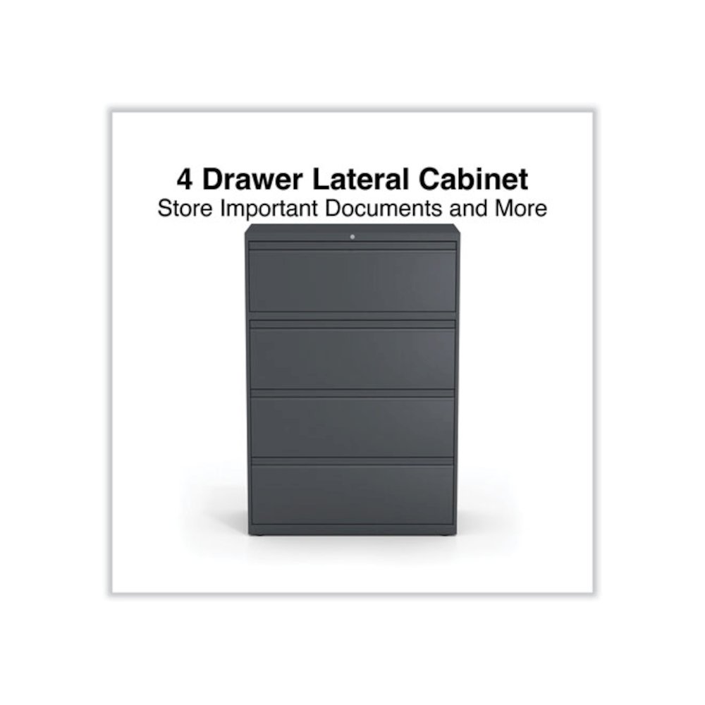 Lateral File, 4 Legal/Letter/A4/A5-Size File Drawers, Charcoal, 36" x 18.63" x 52.5". Picture 2