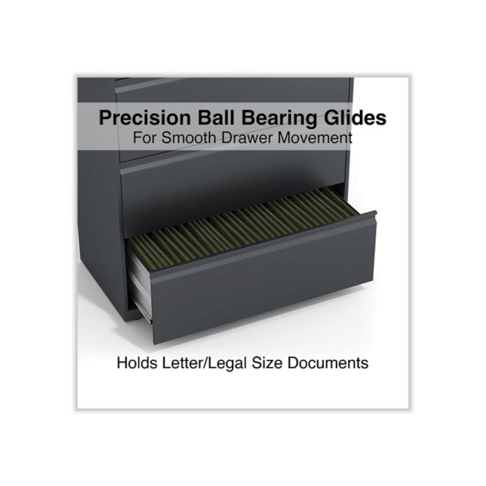 Lateral File, 4 Legal/Letter/A4/A5-Size File Drawers, Charcoal, 36" x 18.63" x 52.5". Picture 3