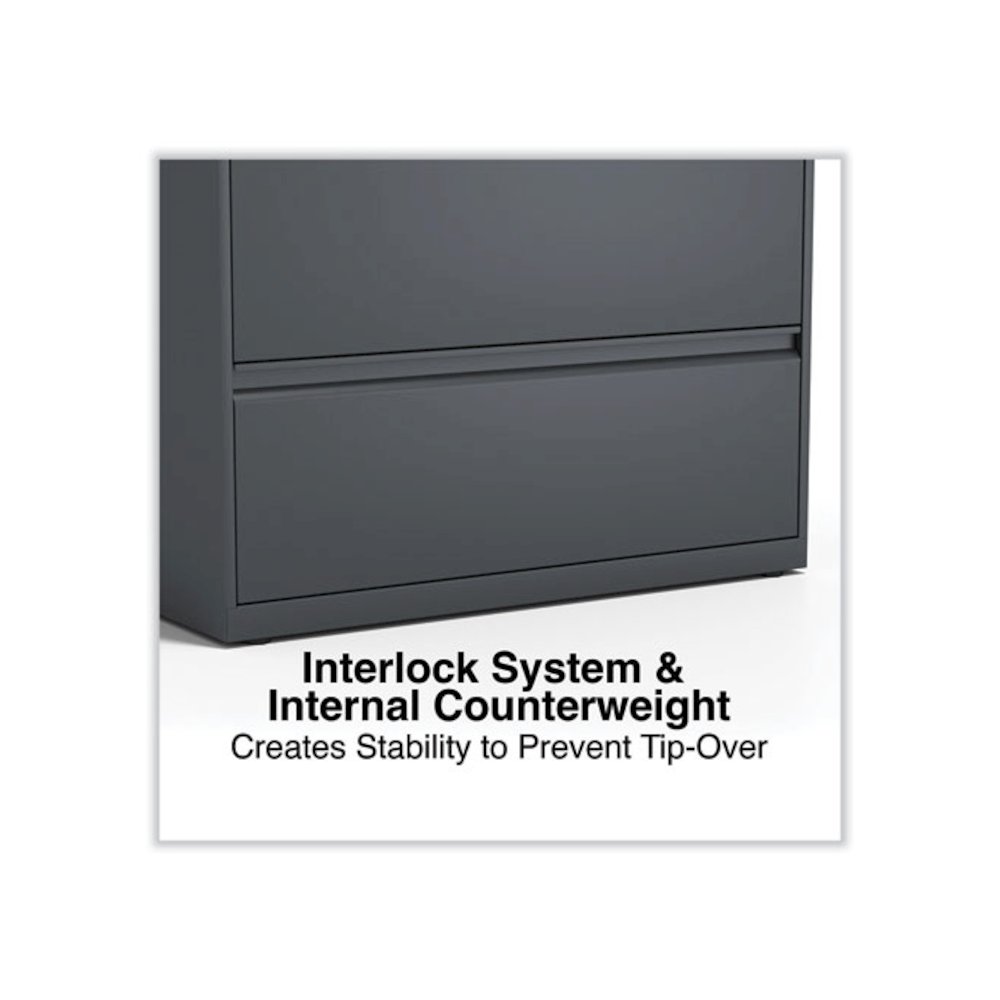 Lateral File, 4 Legal/Letter/A4/A5-Size File Drawers, Charcoal, 36" x 18.63" x 52.5". Picture 5