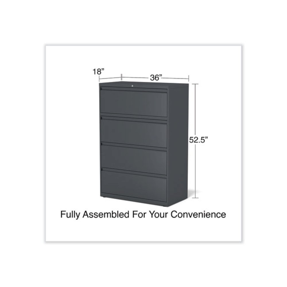 Lateral File, 4 Legal/Letter/A4/A5-Size File Drawers, Charcoal, 36" x 18.63" x 52.5". Picture 6